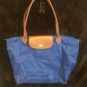 Longchamp Le Pliage Large Blue Tote